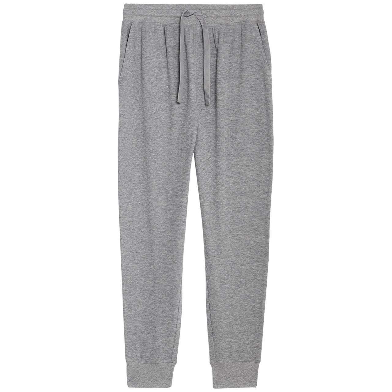 M&S Mens Pure Cotton Waffle Jogger Bottoms, S, Grey