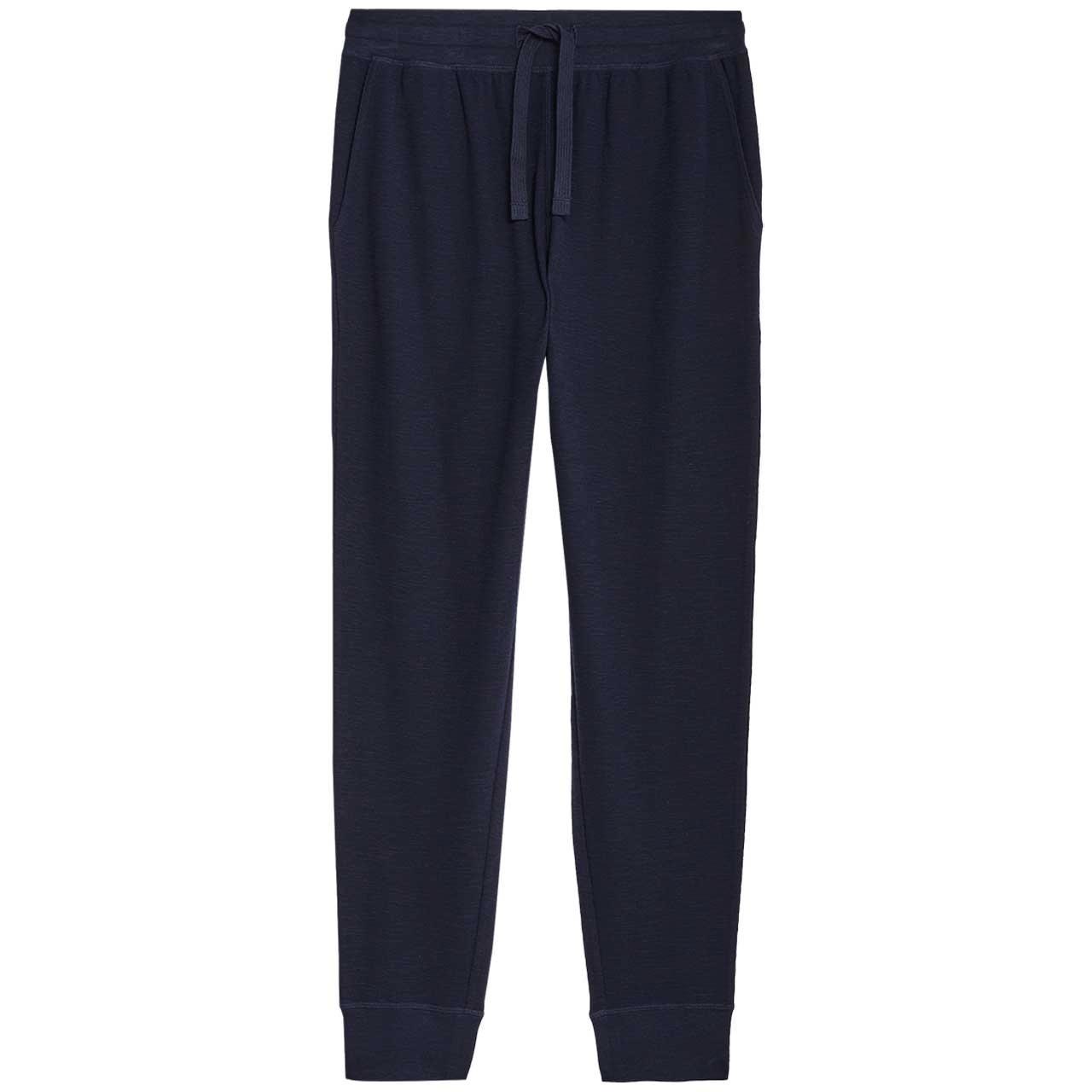 M&S Mens Pure Cotton Waffle Jogger Bottoms, S, Navy