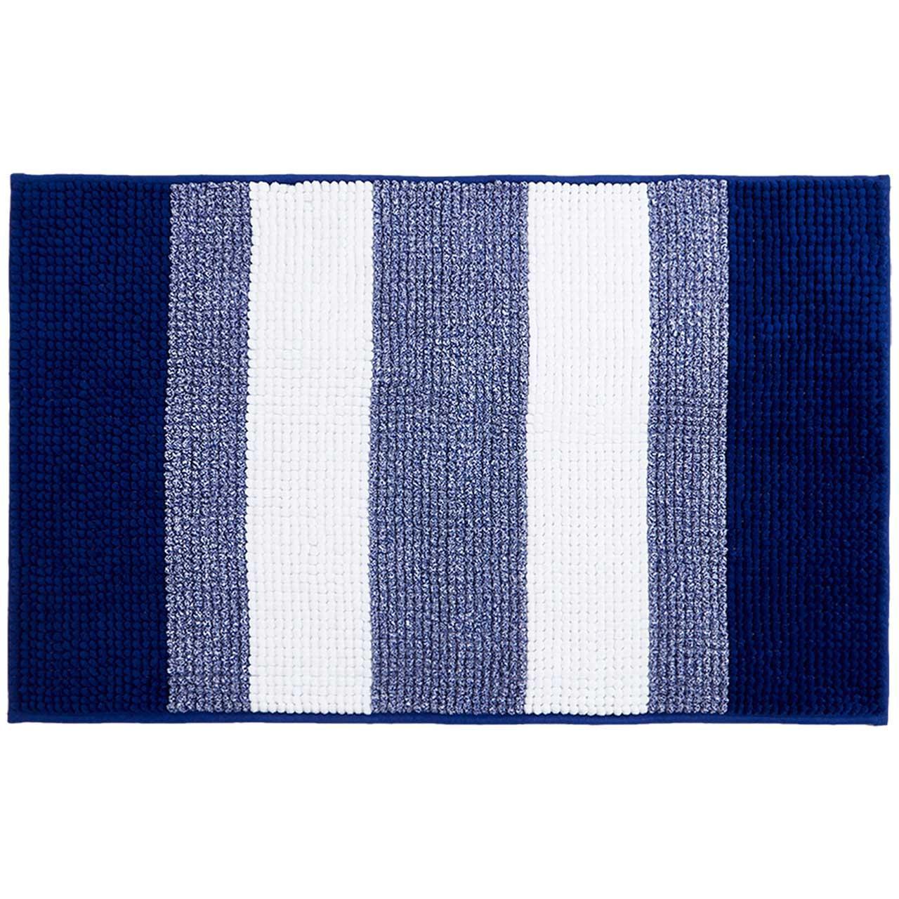 M&S Bobble Striped Bath Mat, Navy