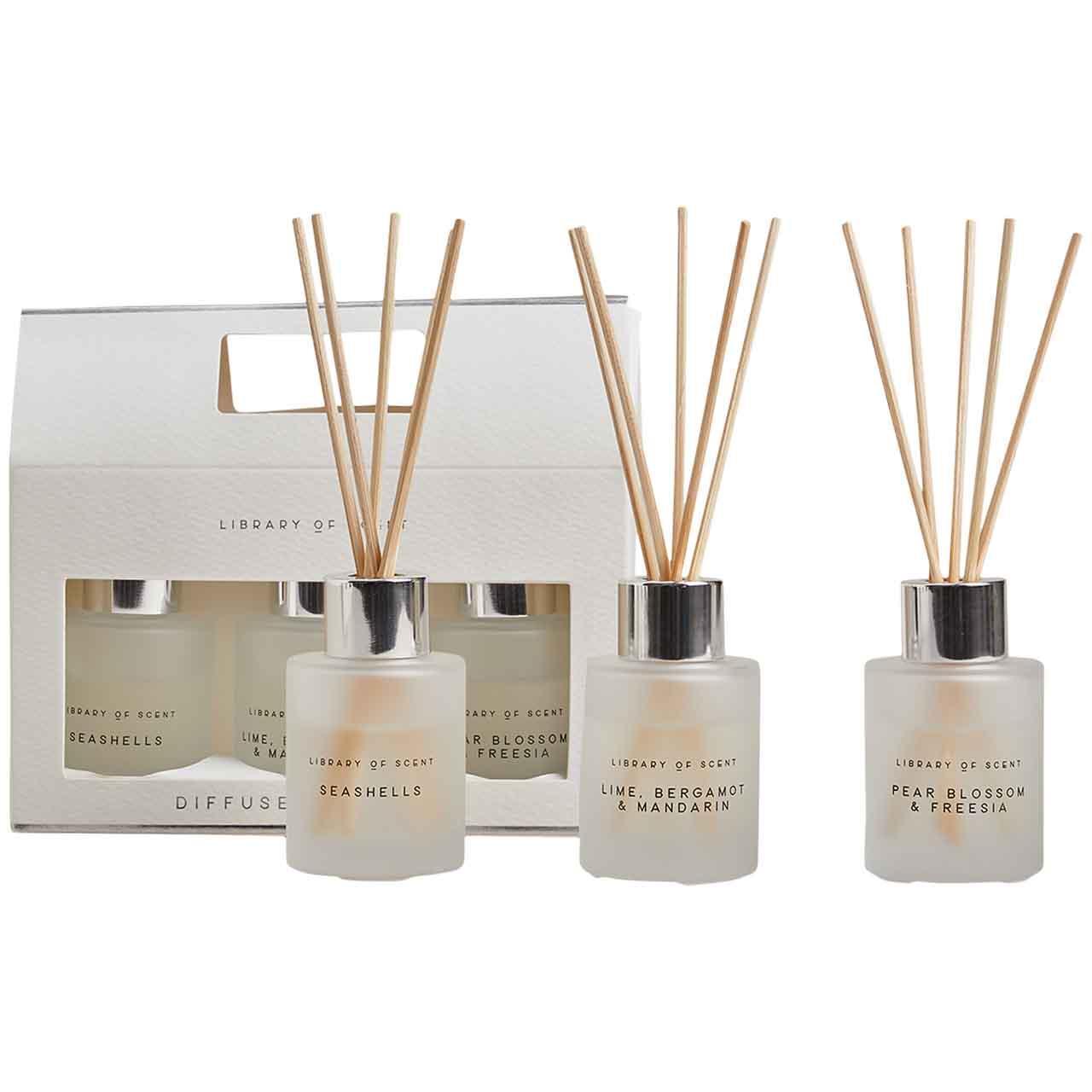 M&S Library of Scent, Set of 3 Mini Diffusers, White