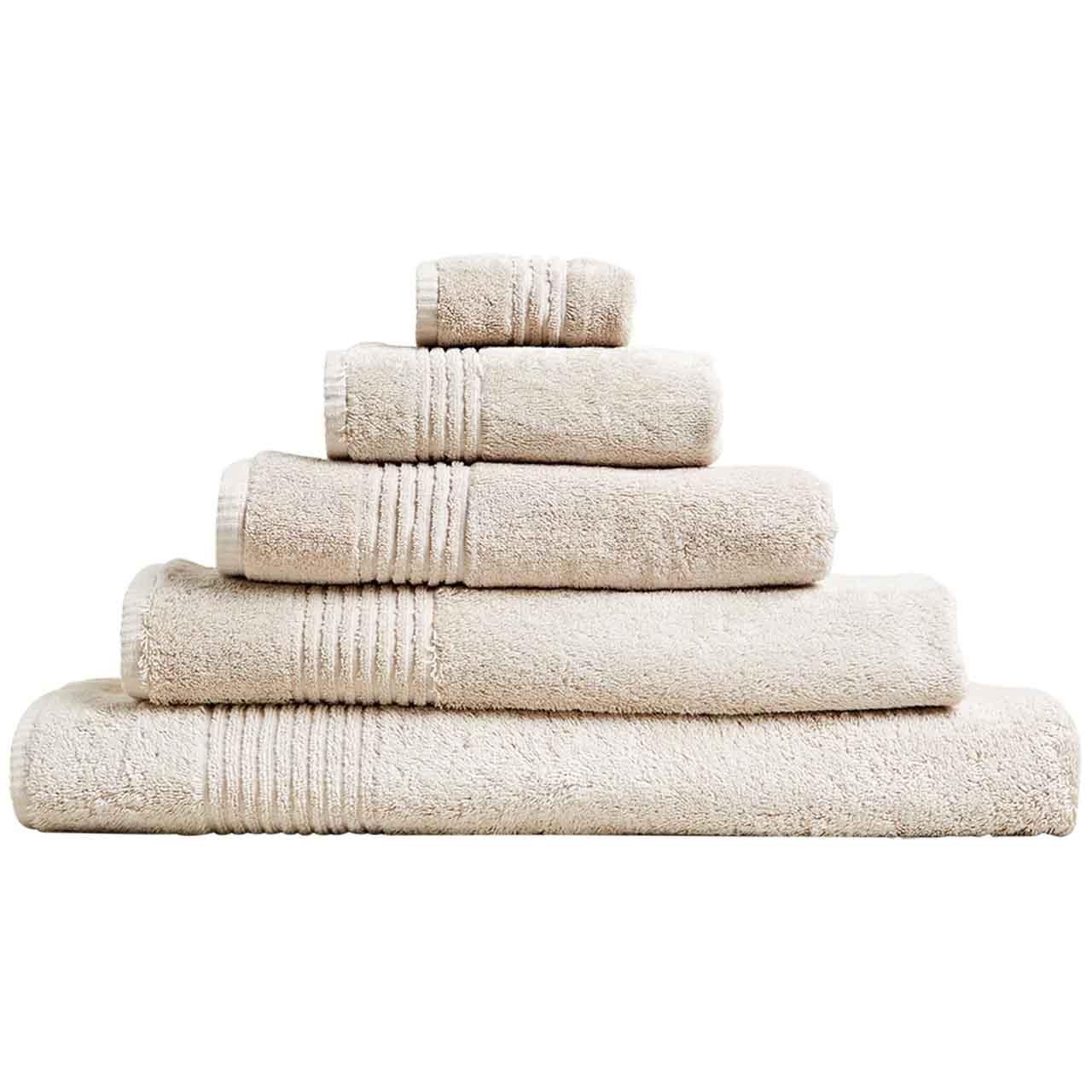 M&S Collection Luxury Egyptian Cotton Face Towels Stone, 2 Pack