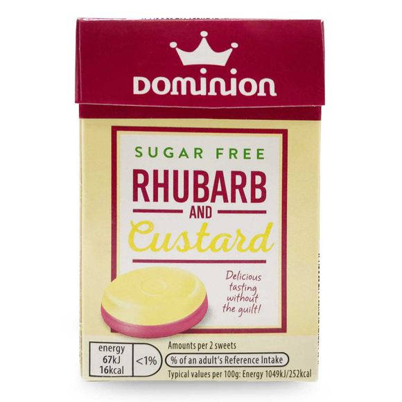 Dominion Sugar Free Rhubarb & Custard 44g