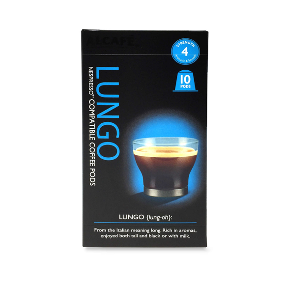 Alcafé Lungo Coffee Pods - 10 Pack 50g