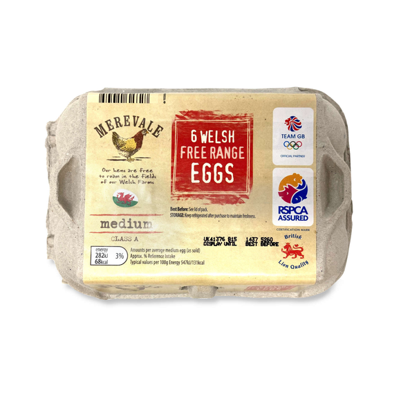 Merevale Medium Welsh Free Range Eggs 6 Pack