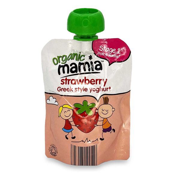 Mamia Organic Strawberry Greek Style Yoghurt 90g