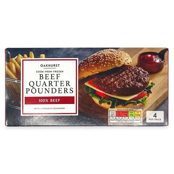 Oakhurst 100% Beef Quarter Pounders 454g