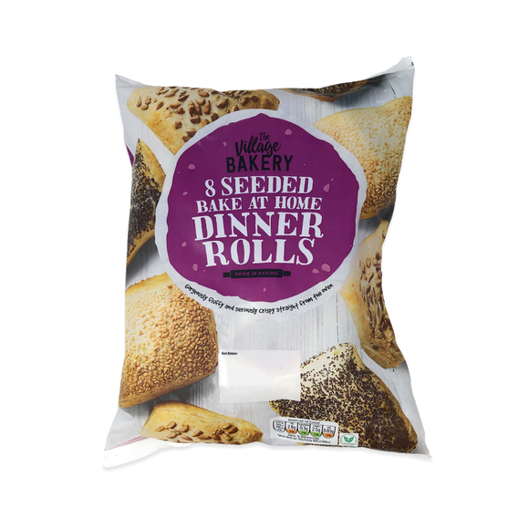 Village Bakery 8 Seeded Bake At Home Dinner Rolls 560g