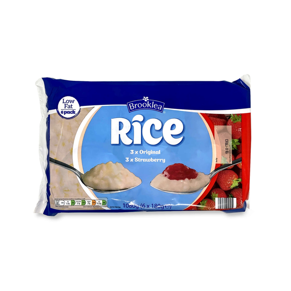 Brooklea Rice Pudding - 3 Original, 3 Strawberry 1080g