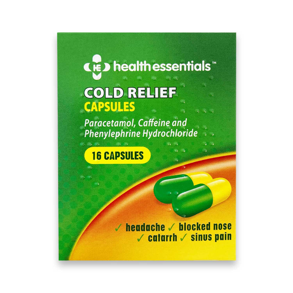 Health Essentials Cold Relief Capsules 16 Pack