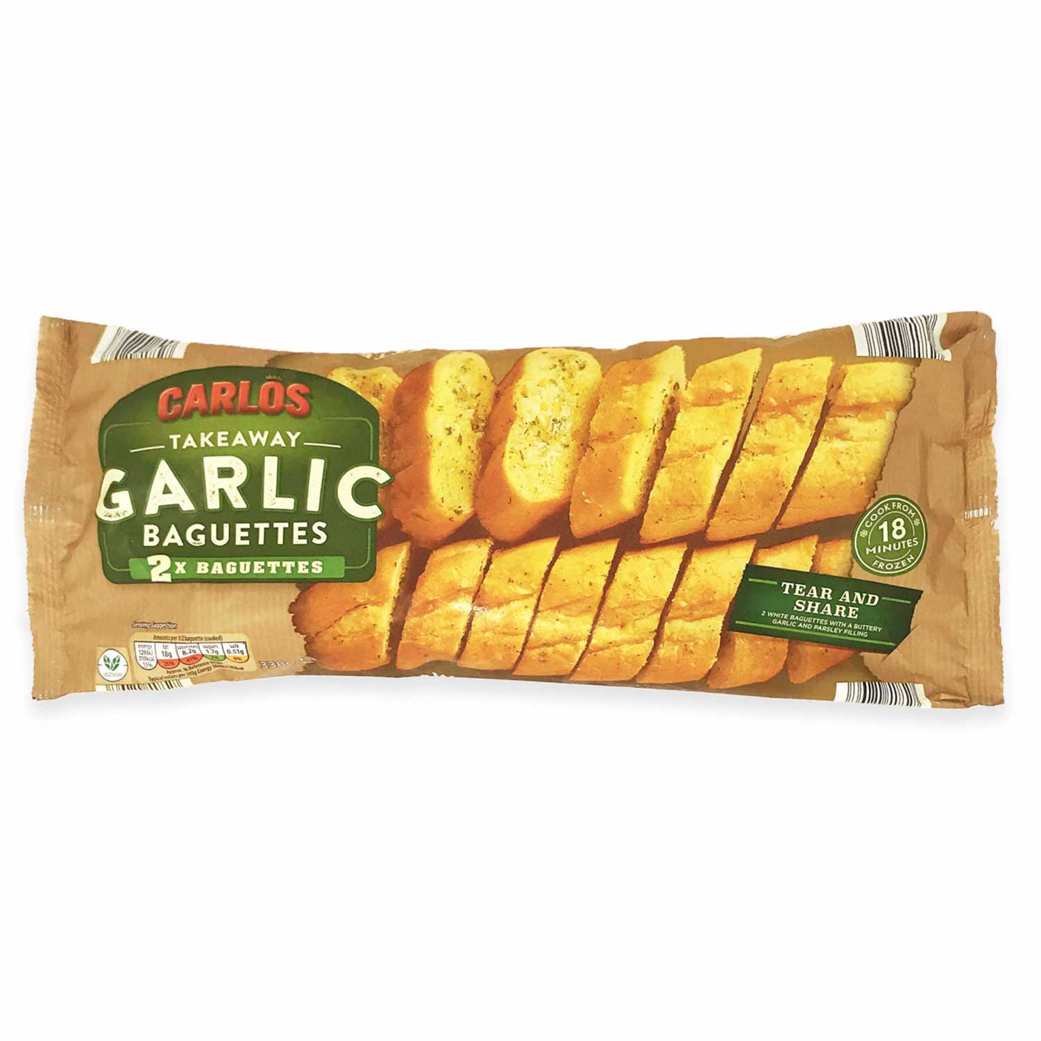 Carlos Twin Pack Garlic Baguettes 338g