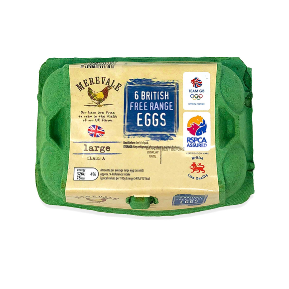 Merevale Large British Free Range Eggs 6 Pack