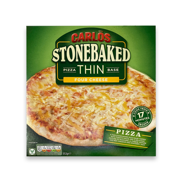 Carlos Stonebaked Pizza Thin Base Four Cheese 352g