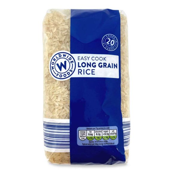 Worldwide Easy Cook Long Grain Rice 1kg