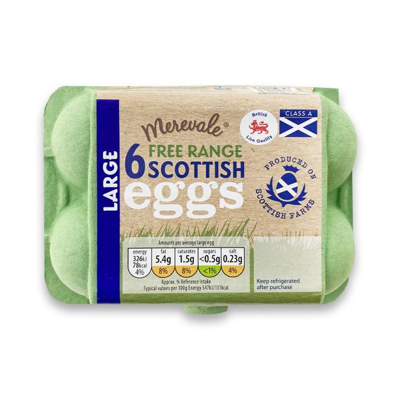 Merevale Large Scottish Free Range Eggs 6 Pack