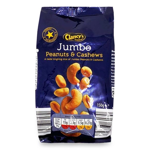 Clancy's Jumbo Peanuts & Cashews 150g