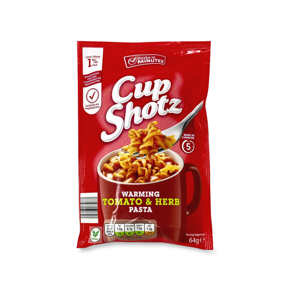 Make In Minutes Cup Shotz Warming Tomato & Herb Pasta 64g