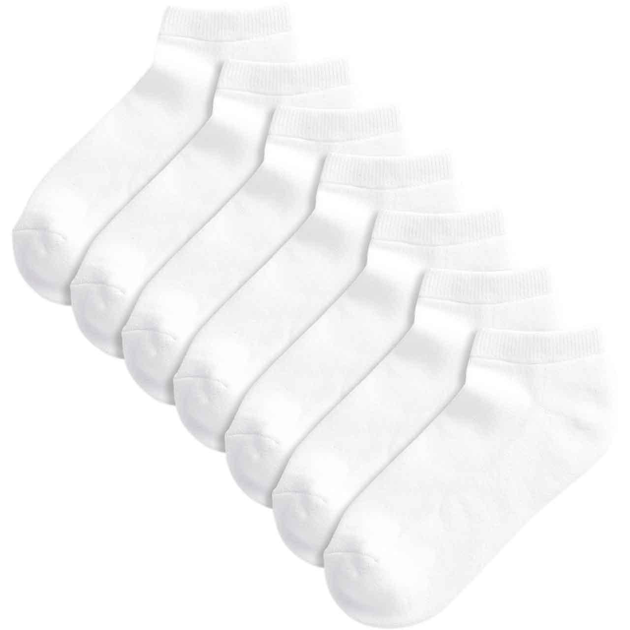 M&S Kids Half Terry Trainer Liner, 12.5-3.5, White, 7 Pack