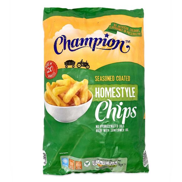 Champion Seasoned Coated Homestyle Chips 1kg