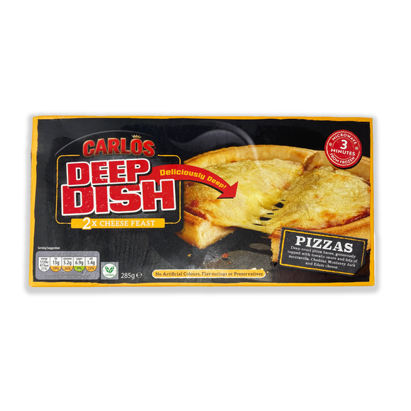 Carlos 2 Deep Dish Pizzas Cheese 285g