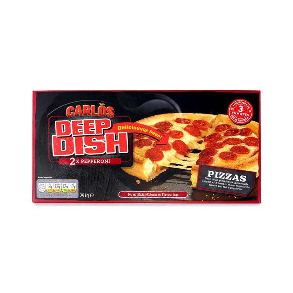 Carlos 2 Deep Dish Pizzas Pepperoni 291g