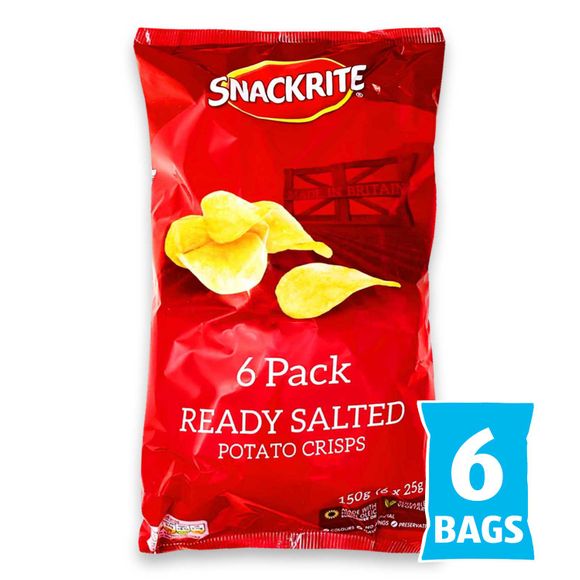 Snackrite Multipack Ready Salted Potato Crisps 6x25g