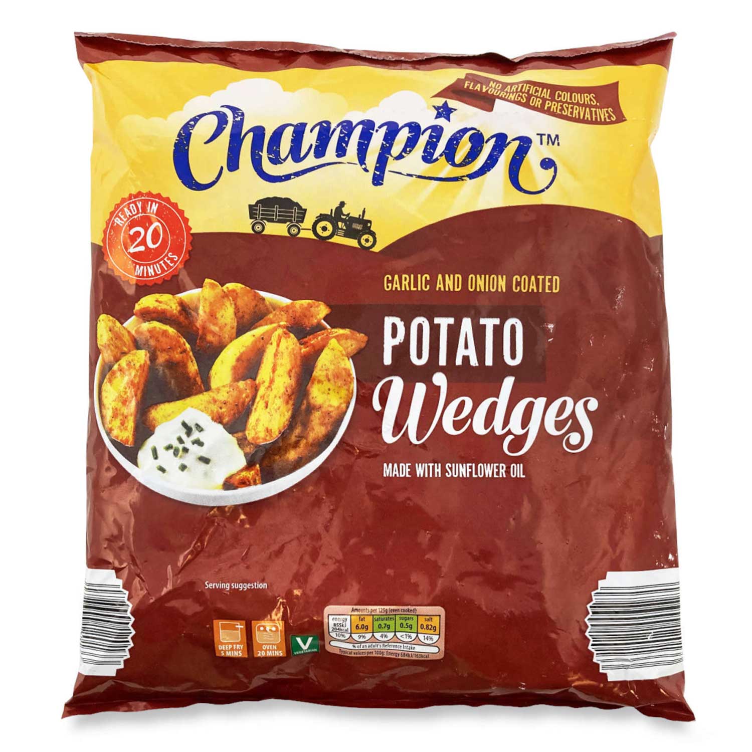 Champion Garlic & Onion Coated Potato Wedges 750g