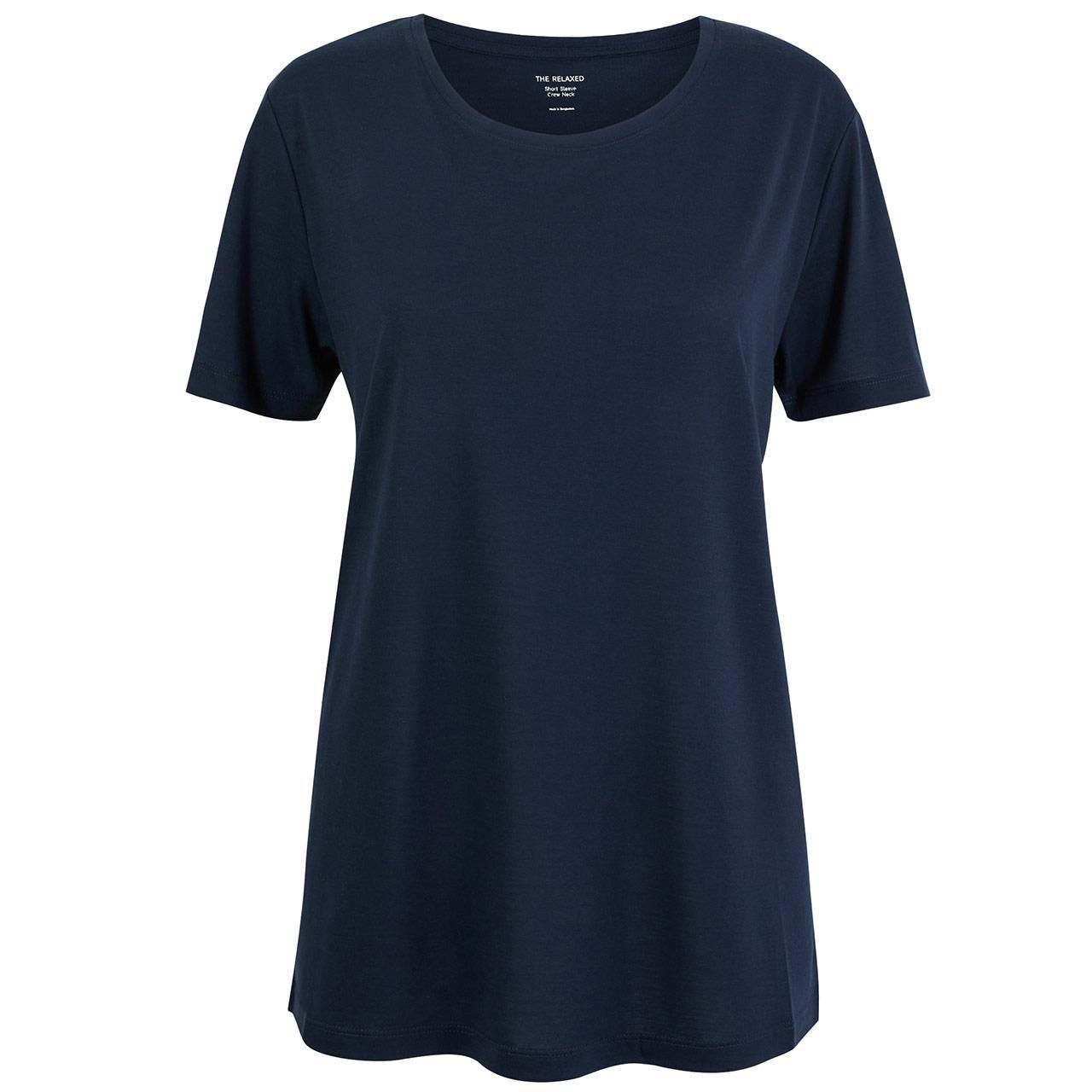 M&S Collection Relaxed Short Sleeve T-Shirt, 14, Navy