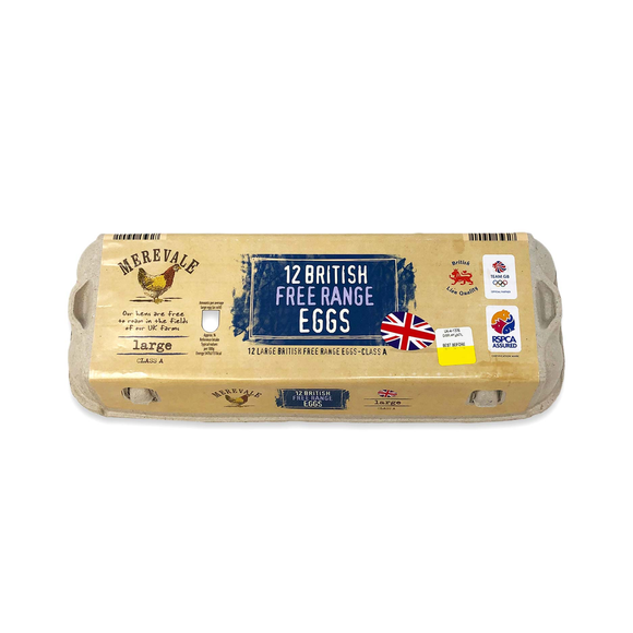 Merevale Large British Free Range Eggs 12 Pack