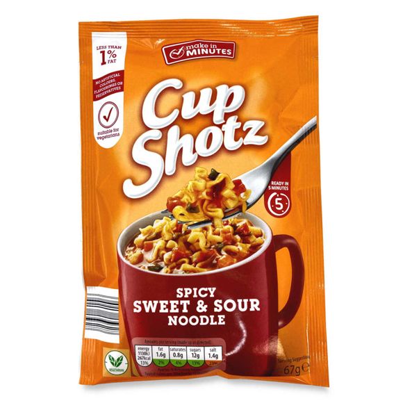 Make In Minutes Cup Shotz - Spicy Sweet & Sour Noodle 67g