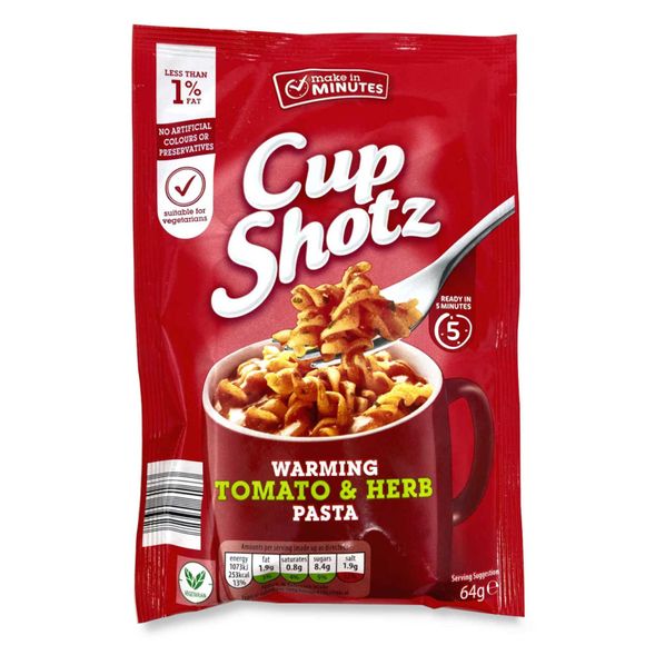 Make In Minutes Cup Shotz - Tomato & Herb Pasta 64g