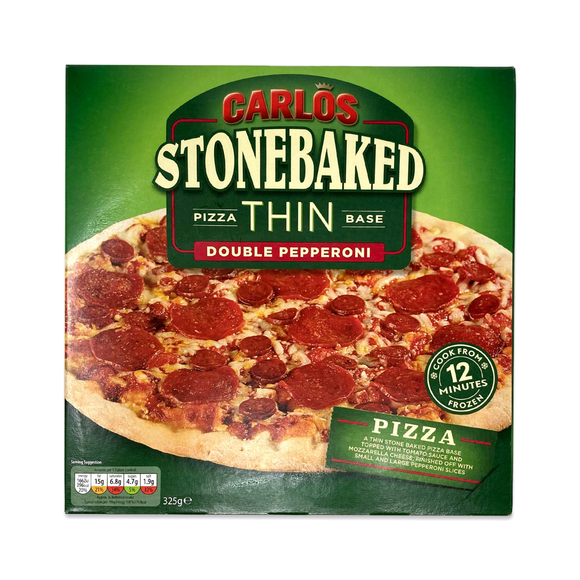 Carlos Stonebaked Pizza Thin Base Double Pepperoni 325g