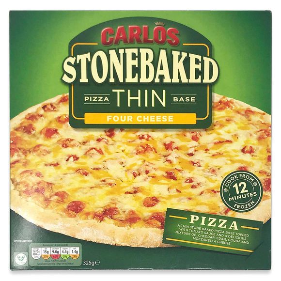 Carlos Stonebaked Thin Base Four Cheese Pizza 325g