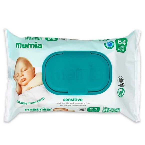 Mamia Sensitive Baby Wipes 64 Pack