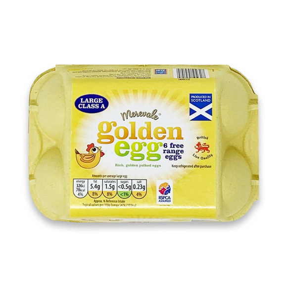 Merevale Large Golden Yolk Free Range Eggs 6 Pack