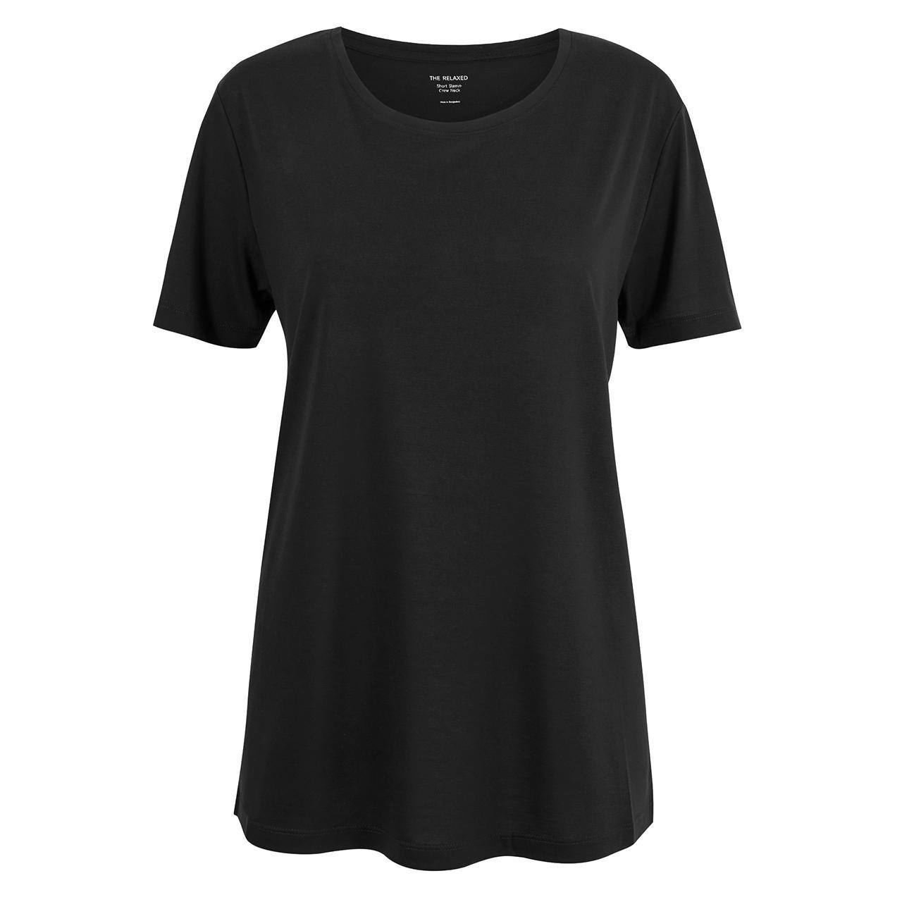 M&S Collection Relaxed Short Sleeve T-Shirt, Size 8, 'Regular Black