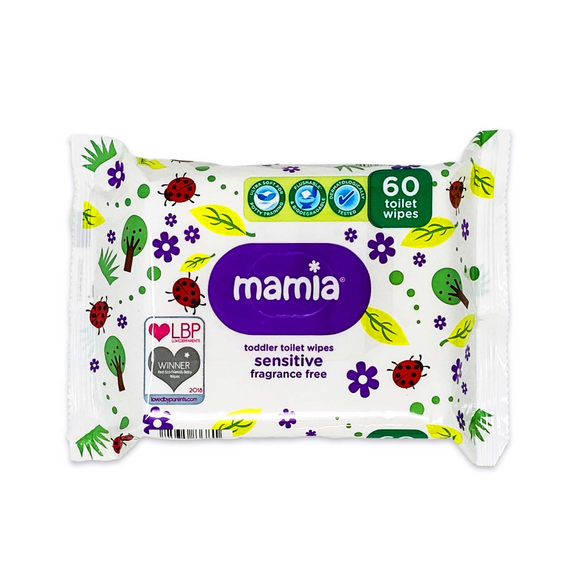 Mamia Sensitive Toddler Toilet Wipes 60 Pack