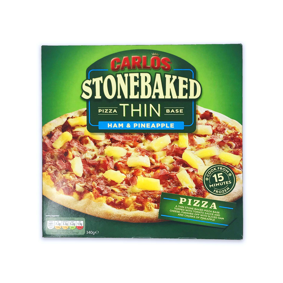 Carlos Stonebaked Pizza Thin Base Ham & Pineapple 340g