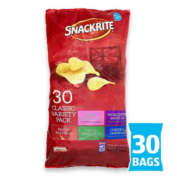 Snackrite Classic Variety Pack Crisps 30x25g