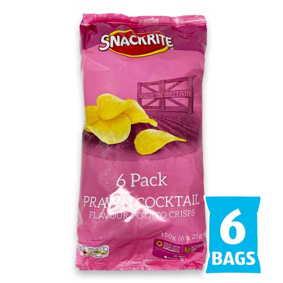 Snackrite Multipack Prawn Cocktail Potato Crisps 6x25g