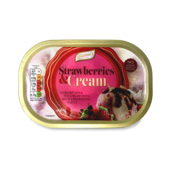 Gianni's Strawberries & Cream Flavoured Ice Cream 900ml