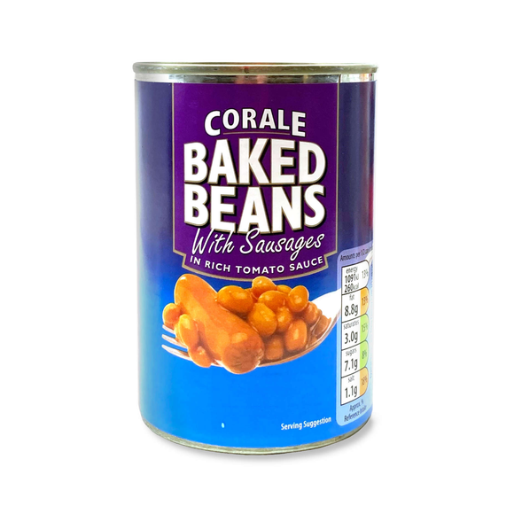 Corale Baked Beans With Sausages 420g