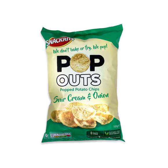 Snackrite Pop Outs Popped Potato Chips Sour Cream 100g