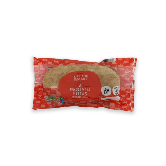 Village Bakery Wholemeal Pittas 420g/6 Pack