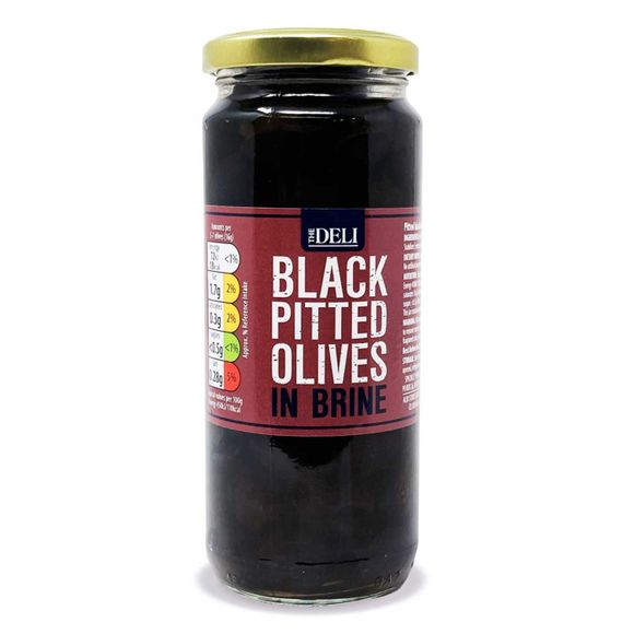 The Deli Pitted Black Olives 340g