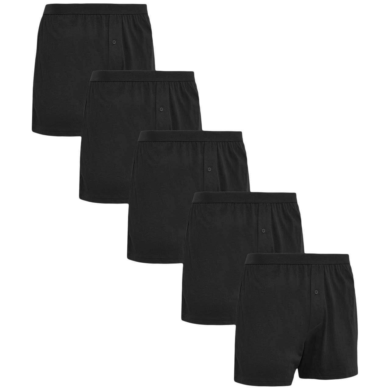 M&S Mens Pure Cotton Jersey Boxers, Medium, Black