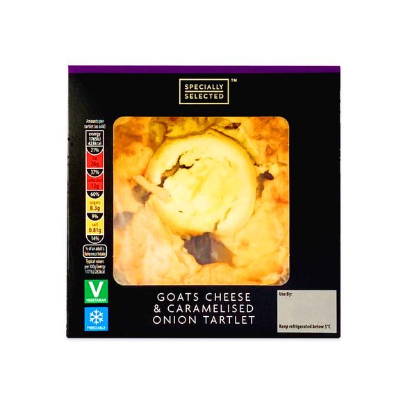 Specially Selected Hand Finished Goat's Cheese And Caramelised Onion Tartlet 150g