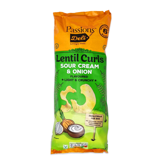 Passions Deli Lentil Curls Sour Cream & Onion 120g