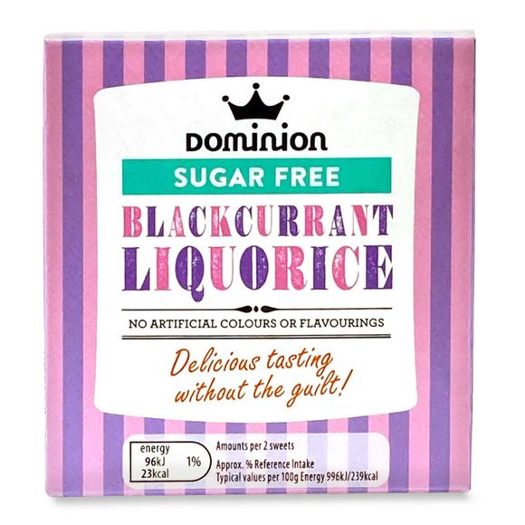 Dominion Sugar Free Blackcurrant Liquorice 70g