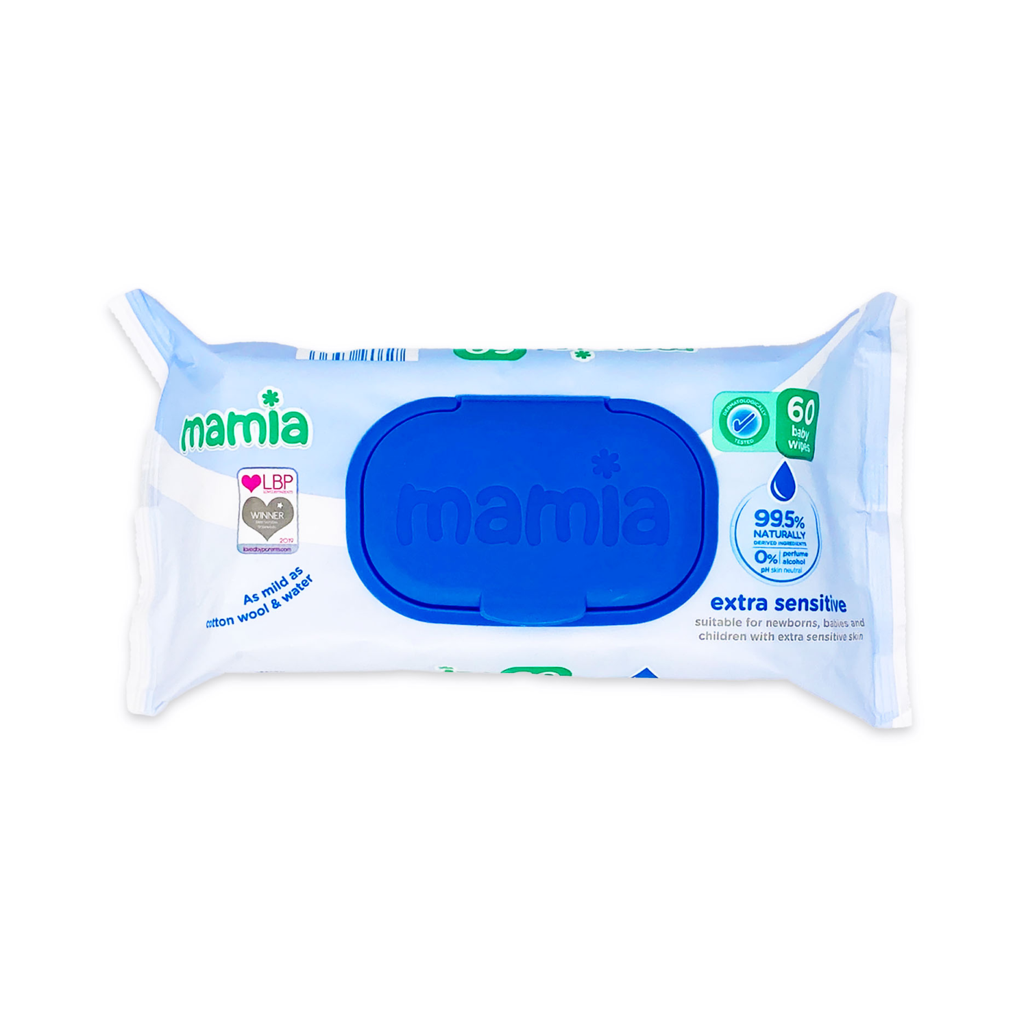 Mamia Extra Sensitive Baby Wipes 60 Pack