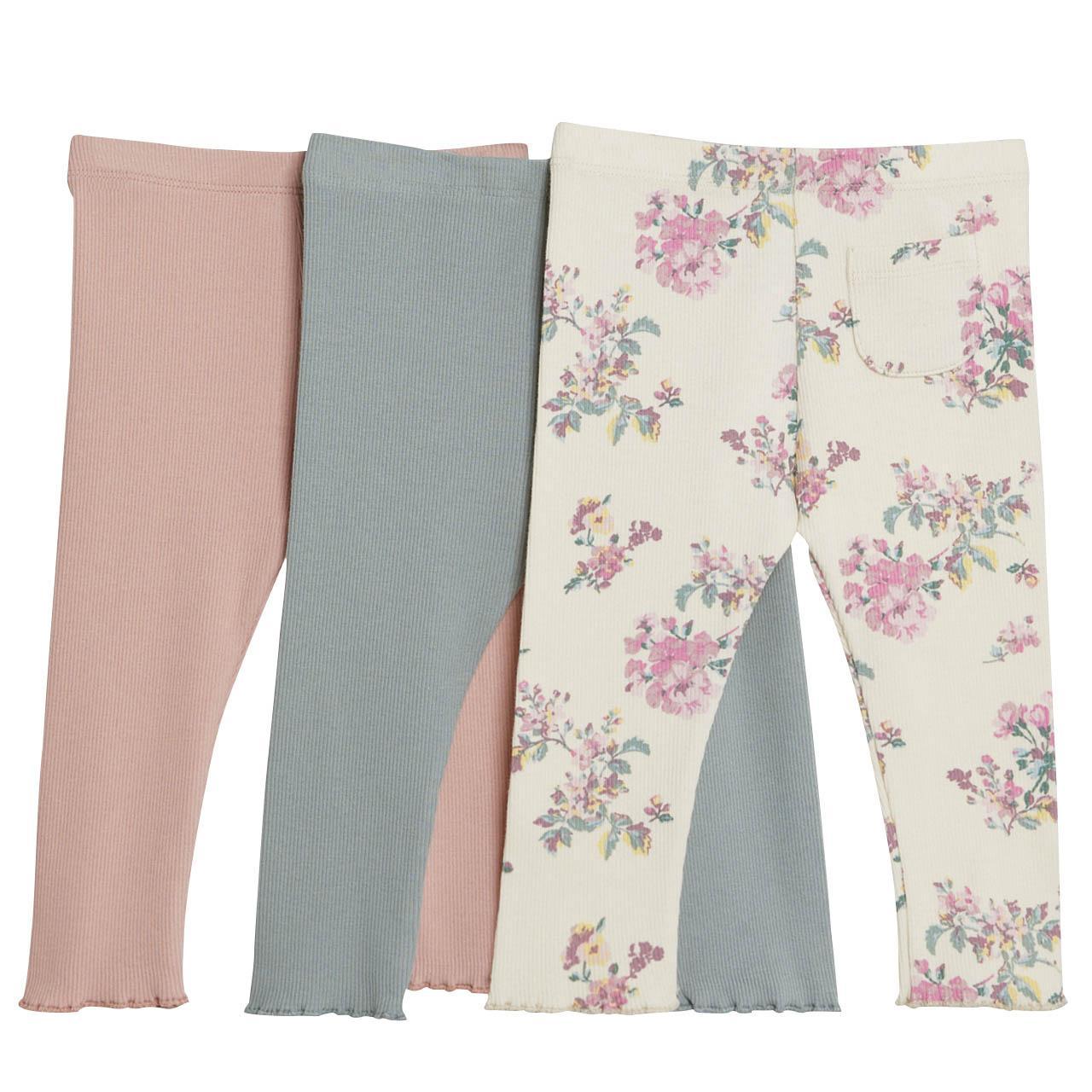 M&S Floral Leggings, 0-3 Months, 3 Pack